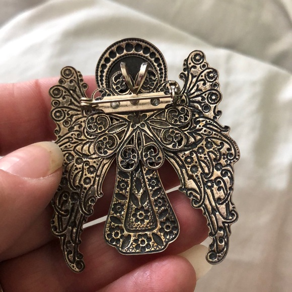 Set of 5 vintage brooches ( angel can be pendant) - Picture 2 of 2